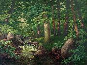 Charles Muller Woodland Stream Germany oil painting artist